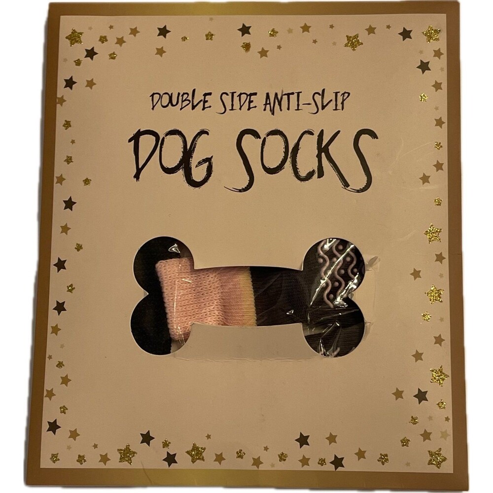BEAUTYZOO Dog Socks Small Gray Anti-Slip Paw Protectors Traction Socks New